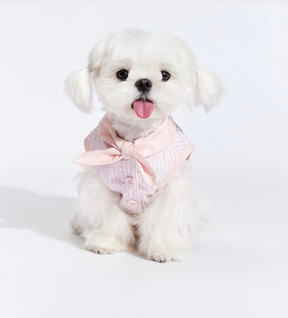 Pink Striped Vest with Bow