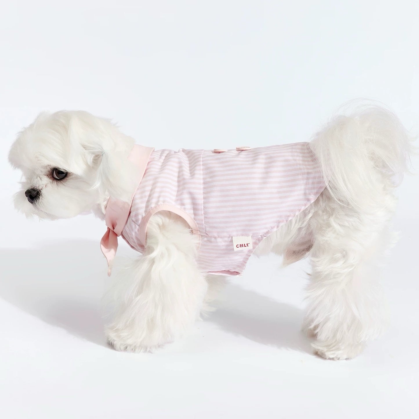 Pink Striped Vest with Bow