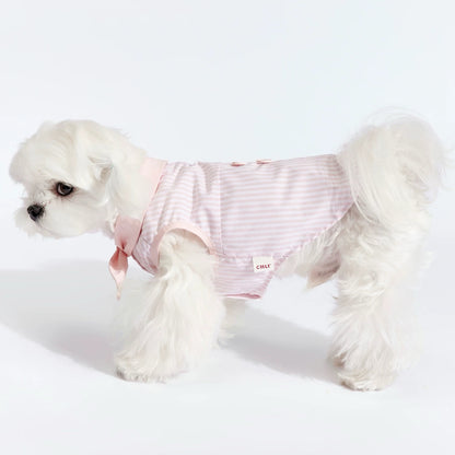 Pink Striped Vest with Bow