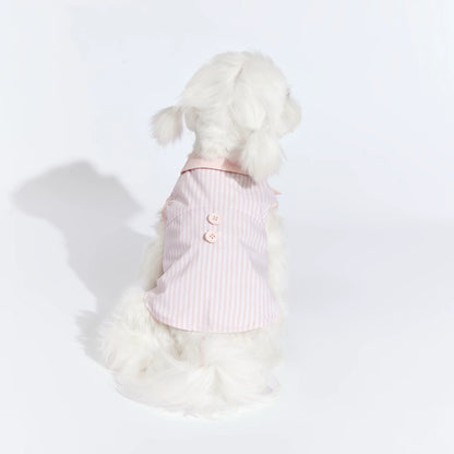 Pink Striped Vest with Bow
