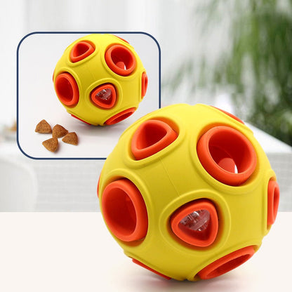 Interactive Squeaky Treat Dispensing Dog Ball
